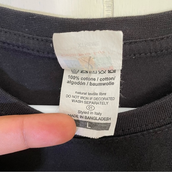 Vintage 90s Leonardo Da Vinci Vitruvian Man Black Shirt - Picture 4 of 5